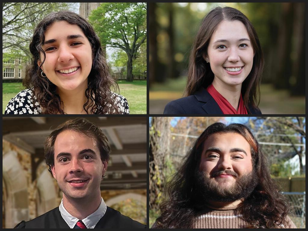 collage of four Rhodes College students